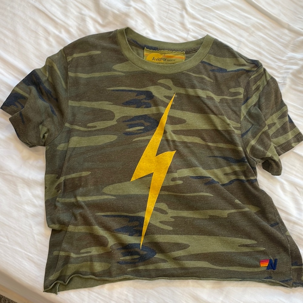 camo lightning blot tee